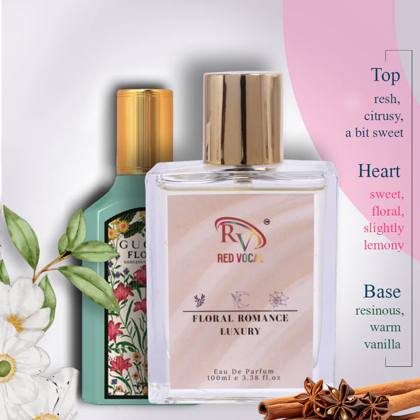 Red Vocal Floral Romance Eau De Parfum 100ml – Elegant Women’s Perfume Inspired by Gucci Flora Gorgeous Jasmine