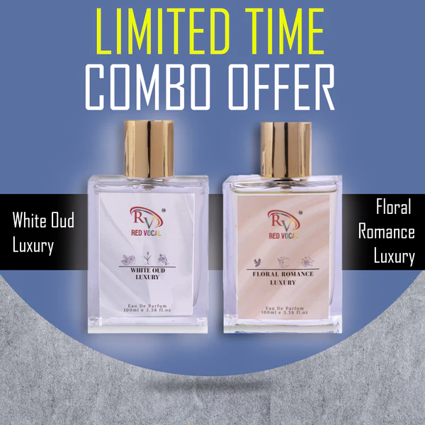 White Oud and Floral Romance premium unisex perfume combo