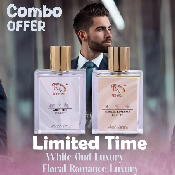 White Oud and Floral Romance premium unisex perfume combo