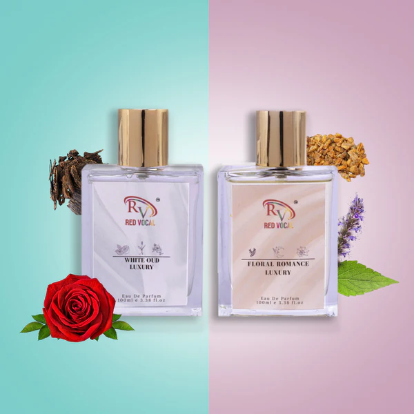 White Oud and Floral Romance premium unisex perfume combo