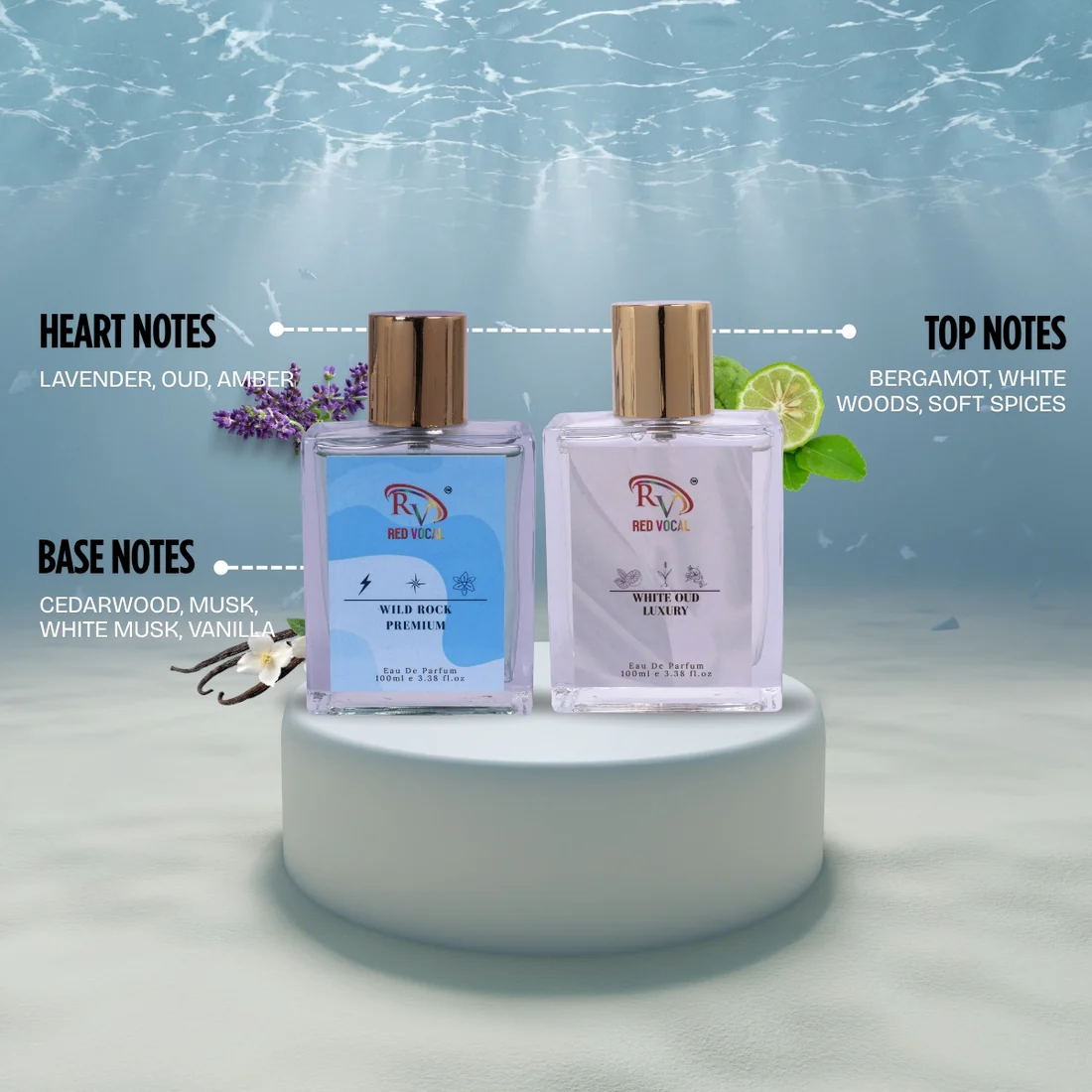 Wild Rock and White Oud unisex perfume combo with rich aroma