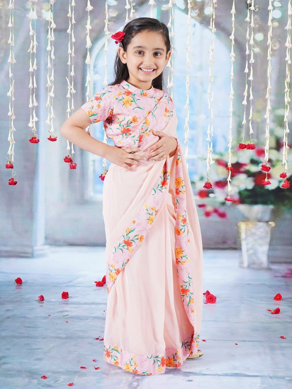 Kids Traditional Saree with Elegant Indian Ethnic Look