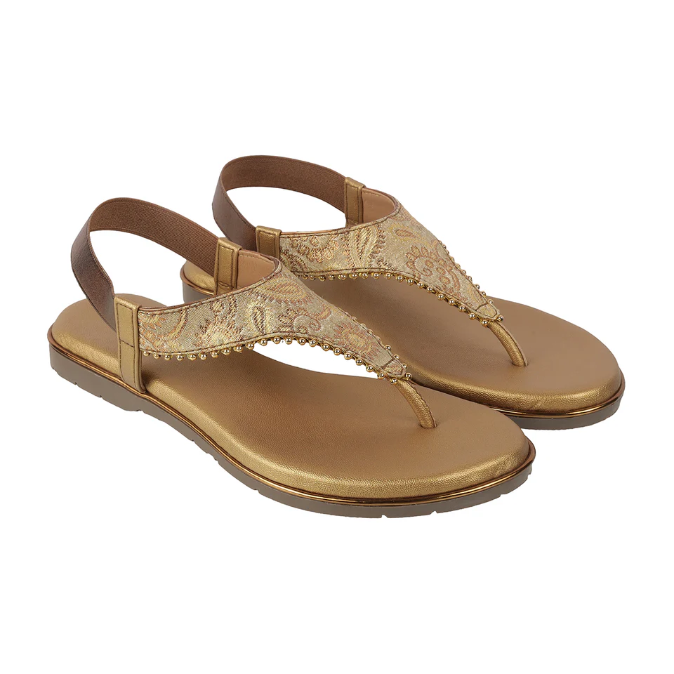 Women's Ethnic Brocade Thong Sandals wit...