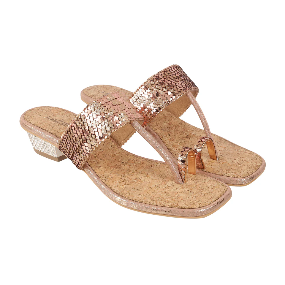 Partywear Toe Ring Flats with Mini Box Heel