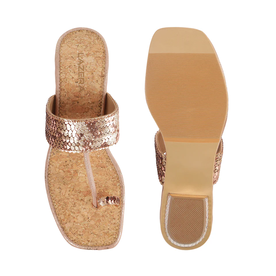 Partywear Toe Ring Flats with Mini Box Heel