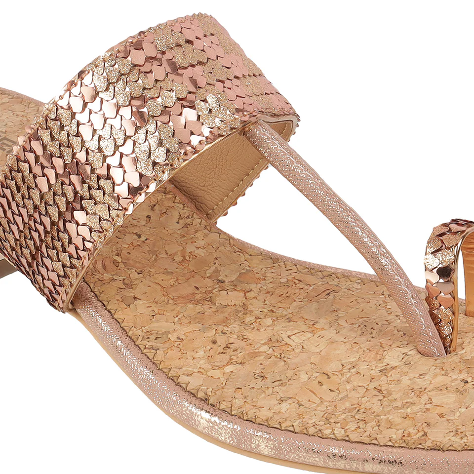 Partywear Toe Ring Flats with Mini Box Heel