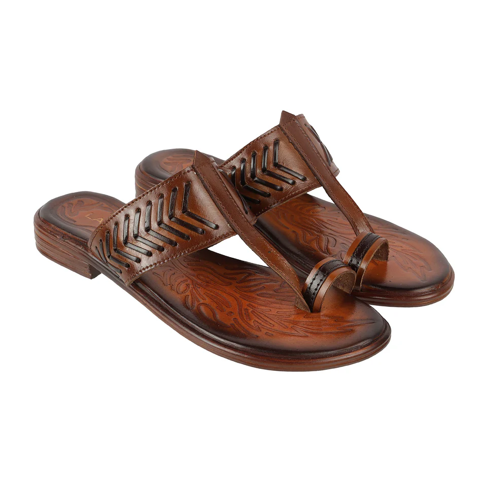 Women's Traditional Tan Kolhapuri Flats