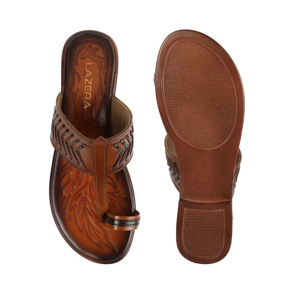 Women's Traditional Tan Kolhapuri Flats