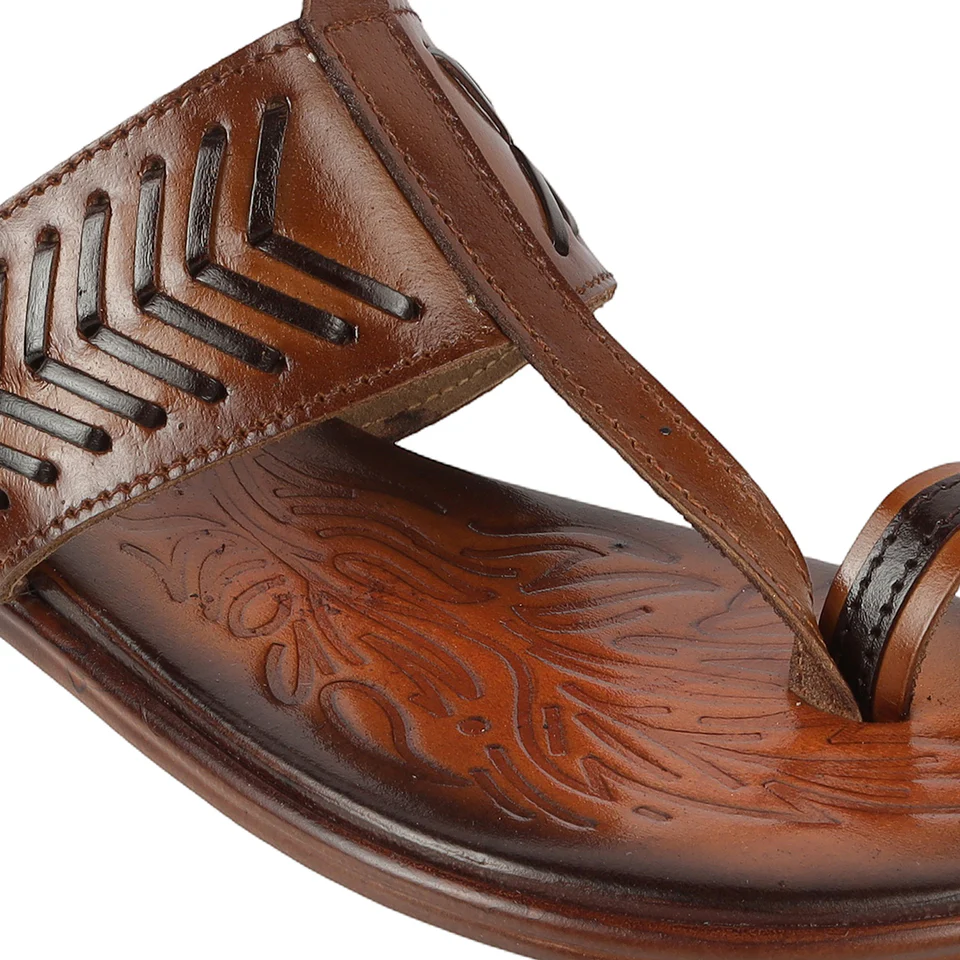 Women's Traditional Tan Kolhapuri Flats
