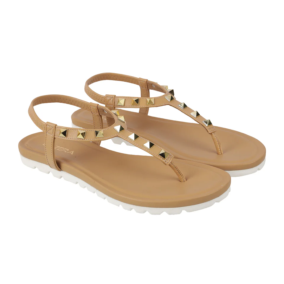 Women's Studded T-Strap Flats