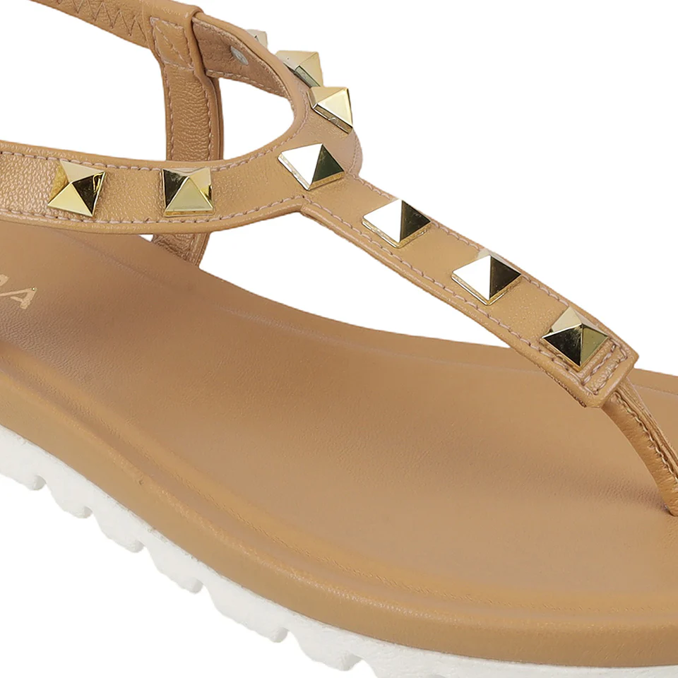 Women's Studded T-Strap Flats