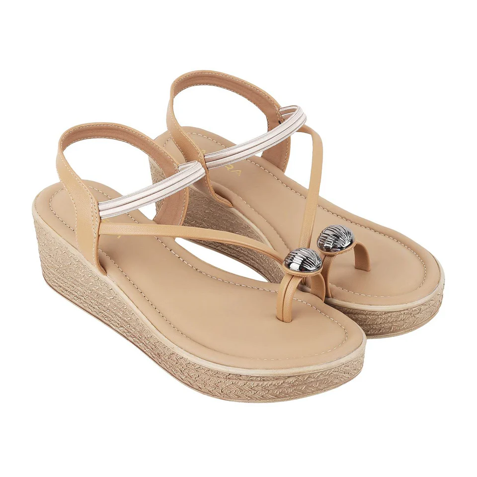 Elegant T-Strap Wedge Sandals