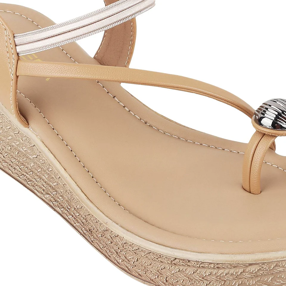 Elegant T-Strap Wedge Sandals