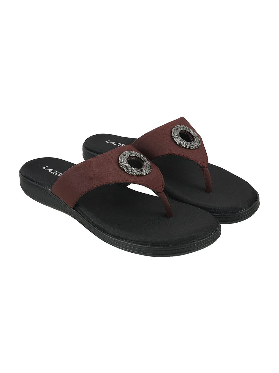 Comfort Toe-Ring Flats with Embellished...