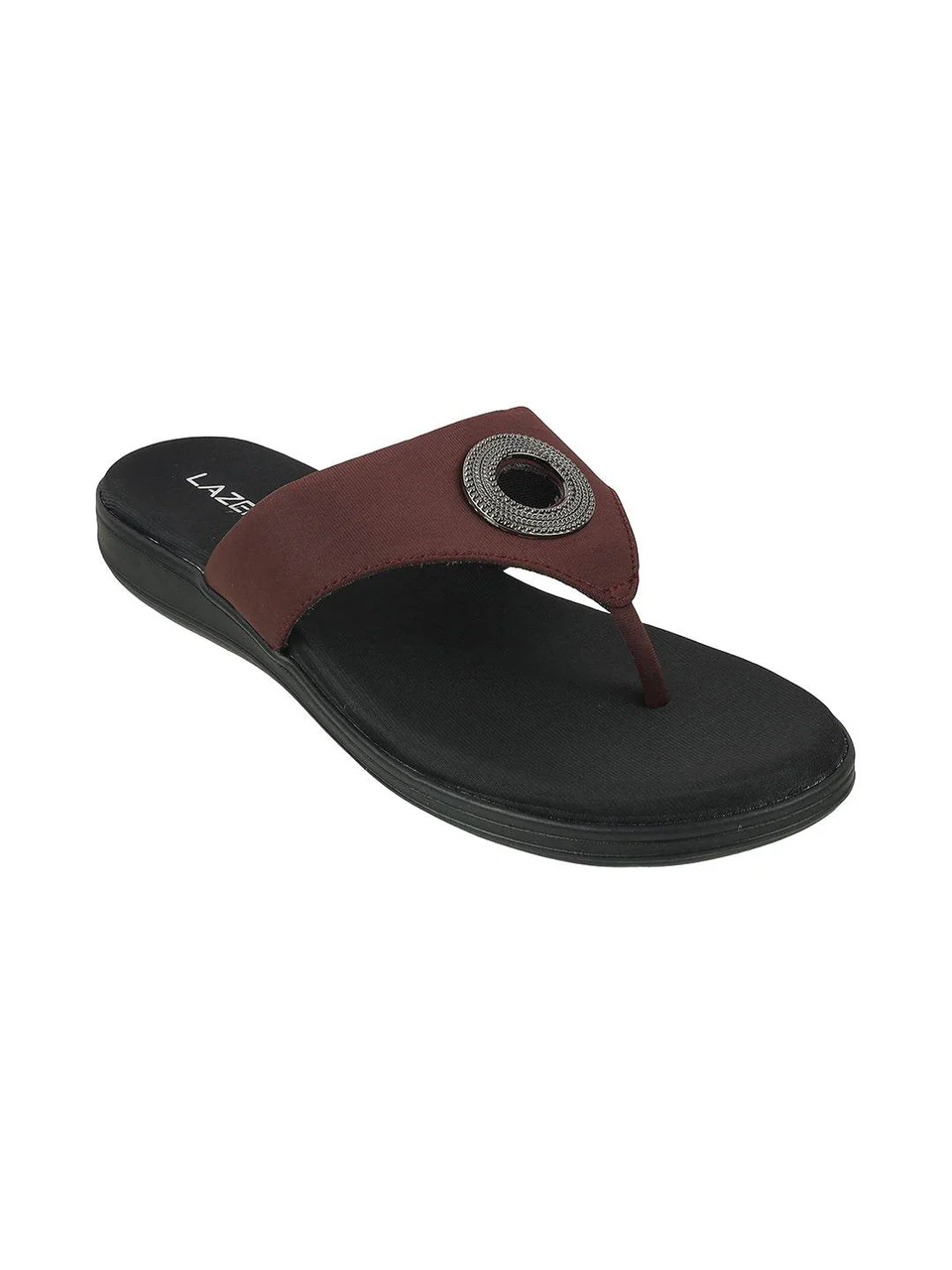 Comfort Toe-Ring Flats with Embellished Accent