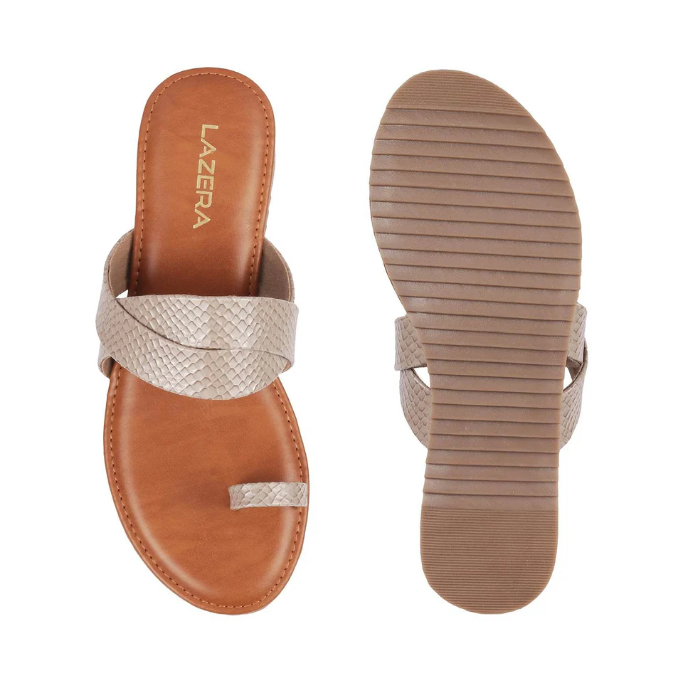 Aria - Textured Toe-Ring Flats