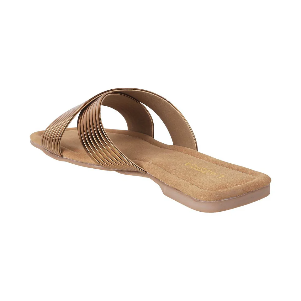 Metallic Cross-Strap Flats