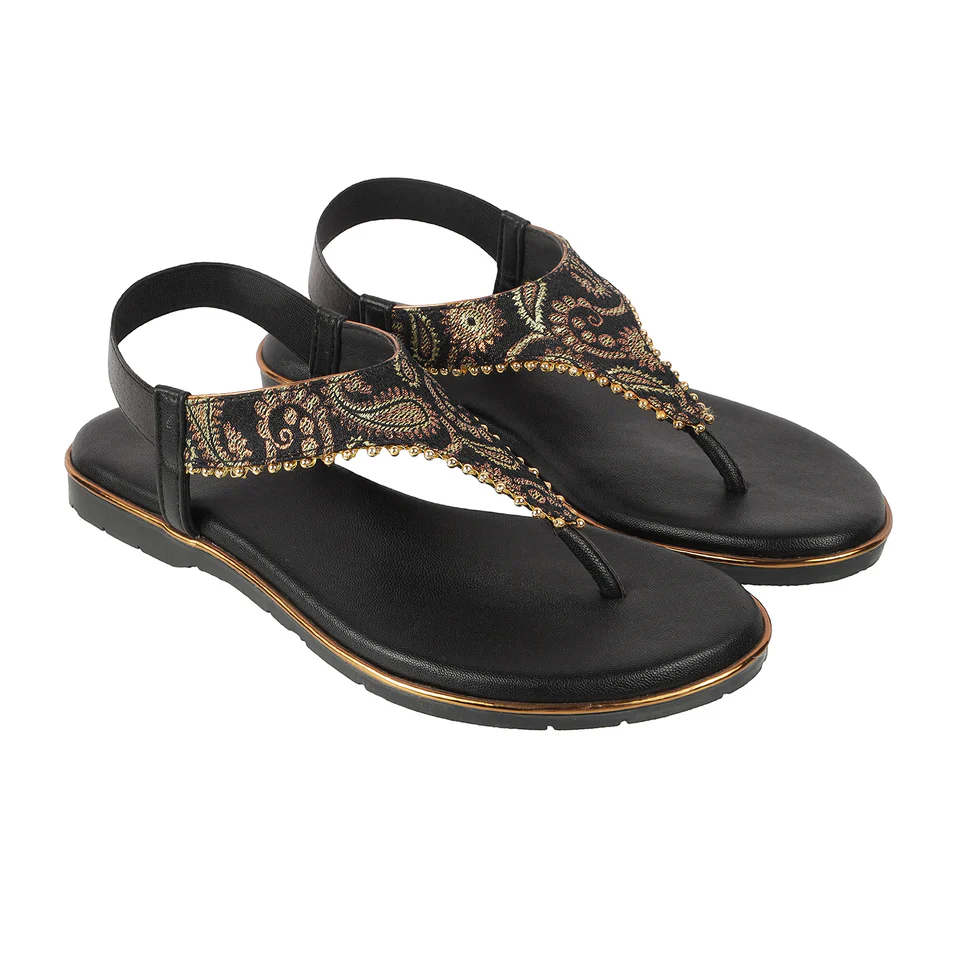 Women's Ethnic Brocade Thong Sandals wit...