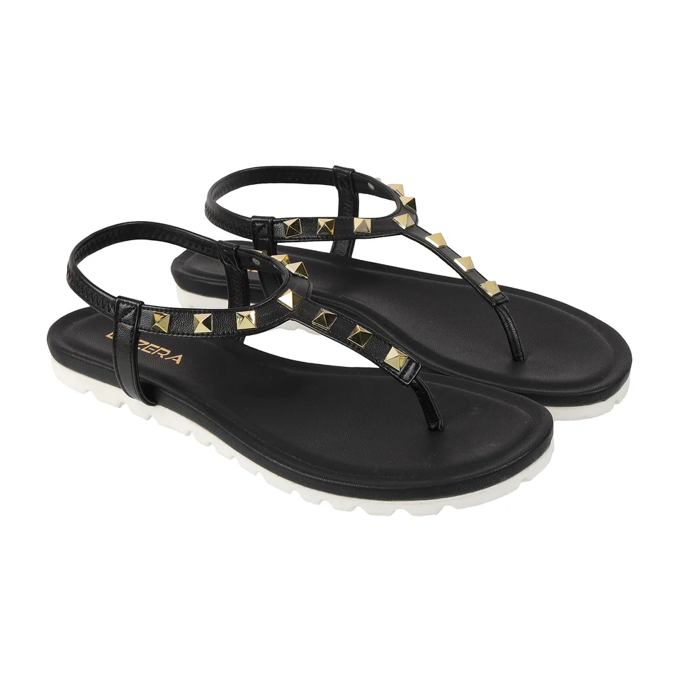 Women's Studded T-Strap Flats