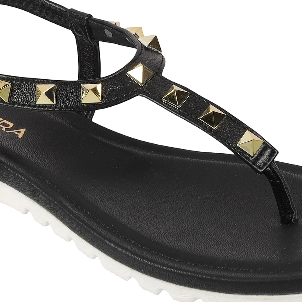 Women's Studded T-Strap Flats