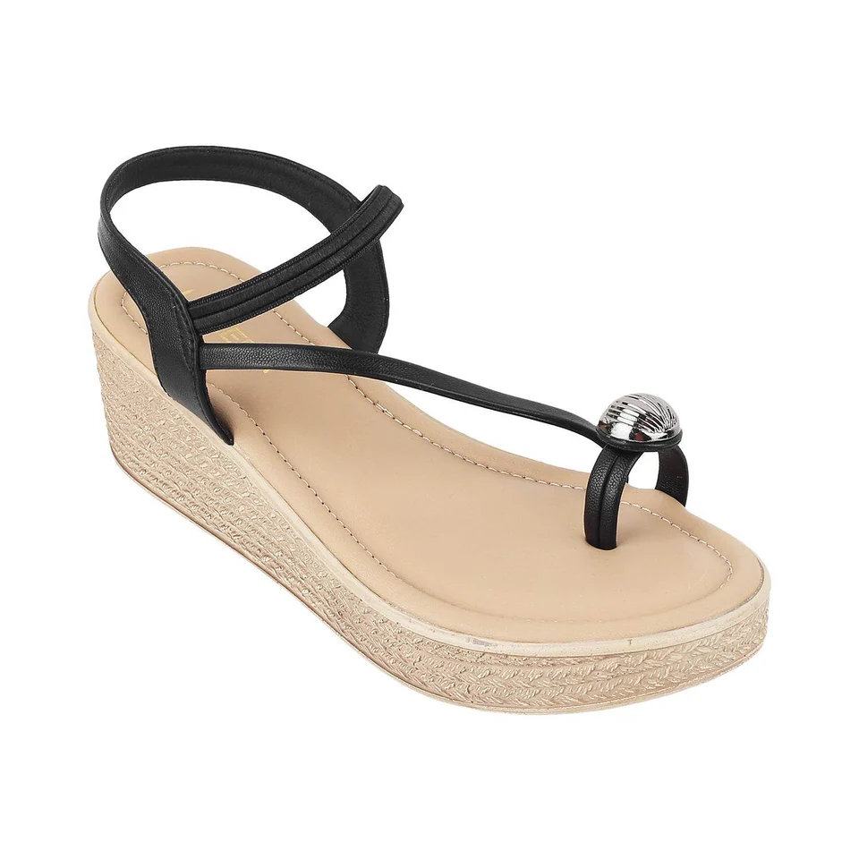 Elegant T-Strap Wedge Sandals