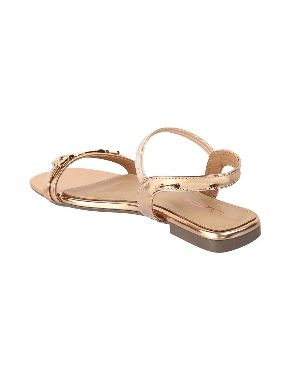 Chic Beige Strap Sandals with Gold Accent
