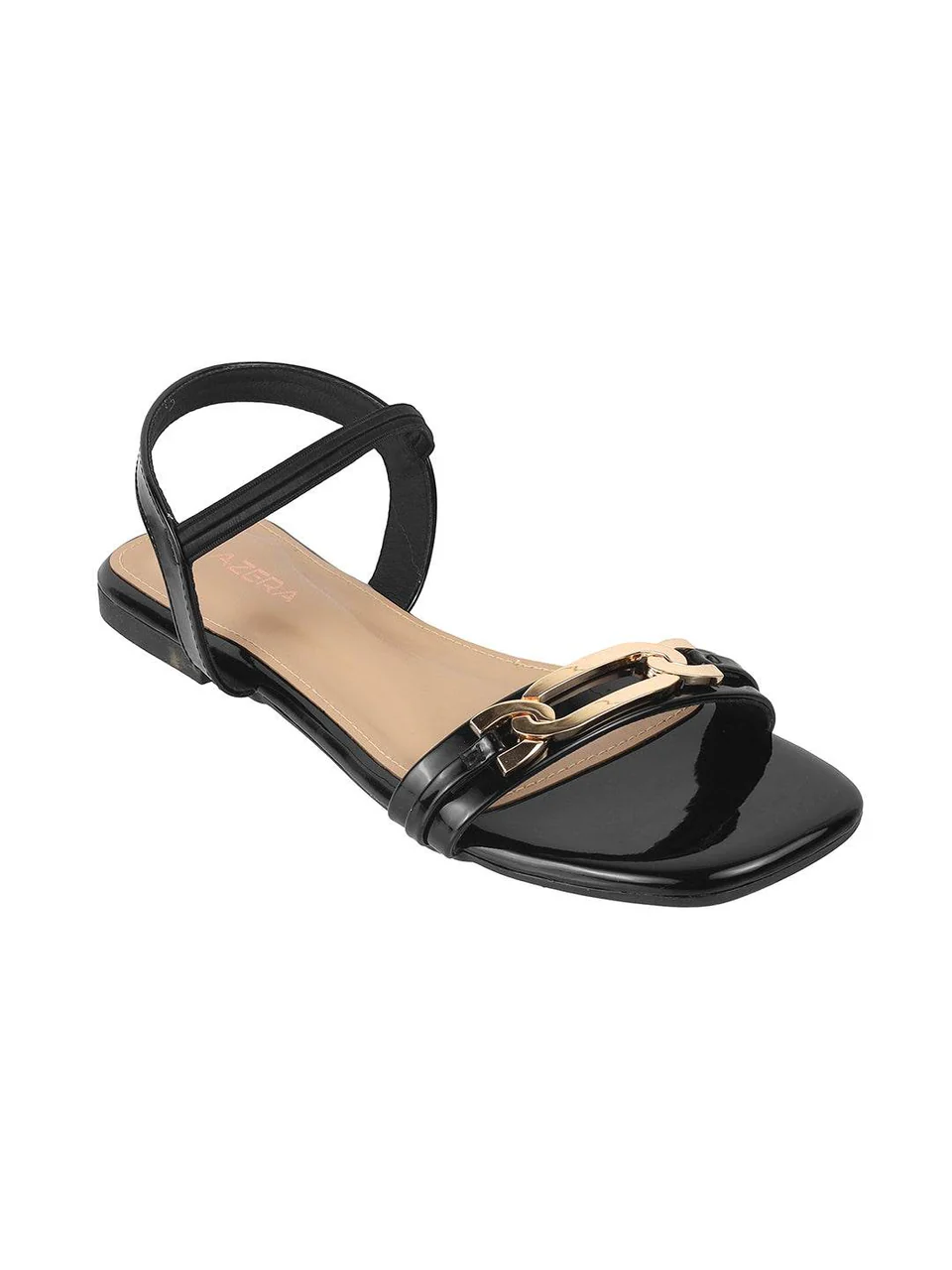 Chic Beige Strap Sandals with Gold Accent