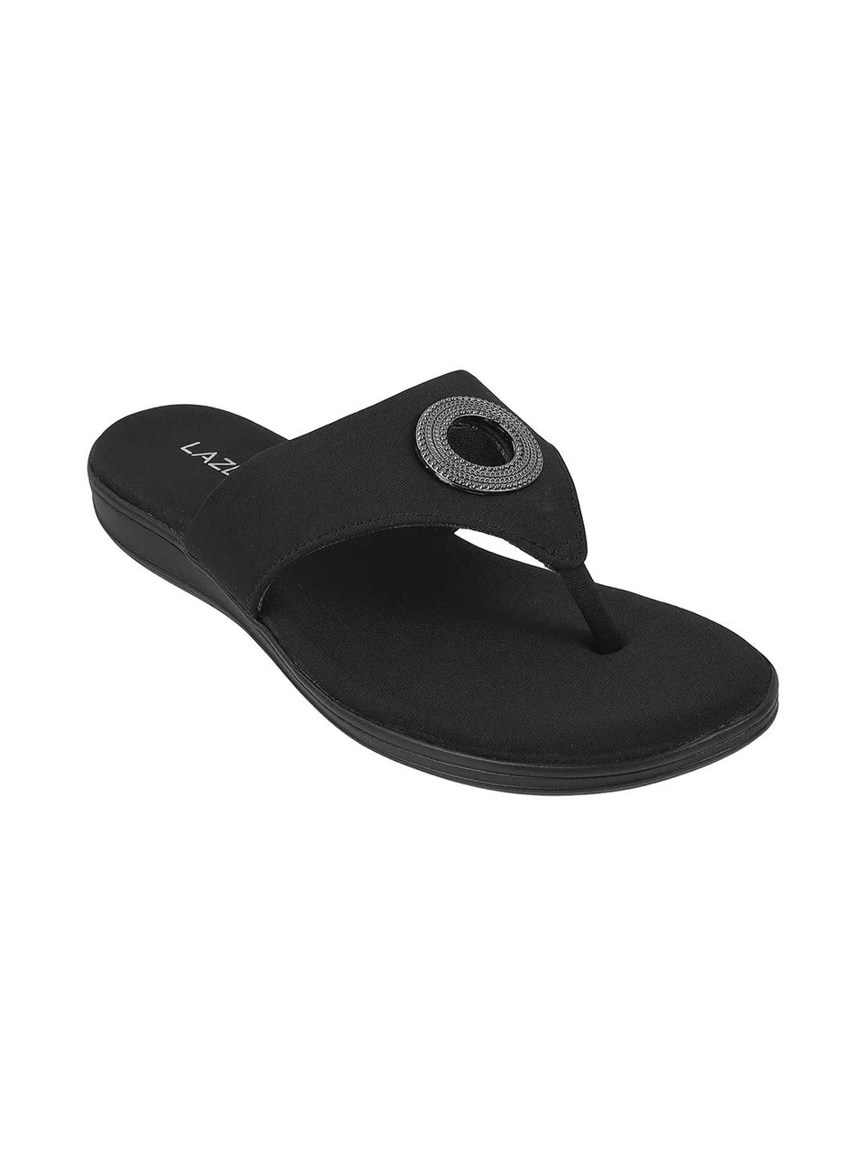 Comfort Toe-Ring Flats with Embellished Accent