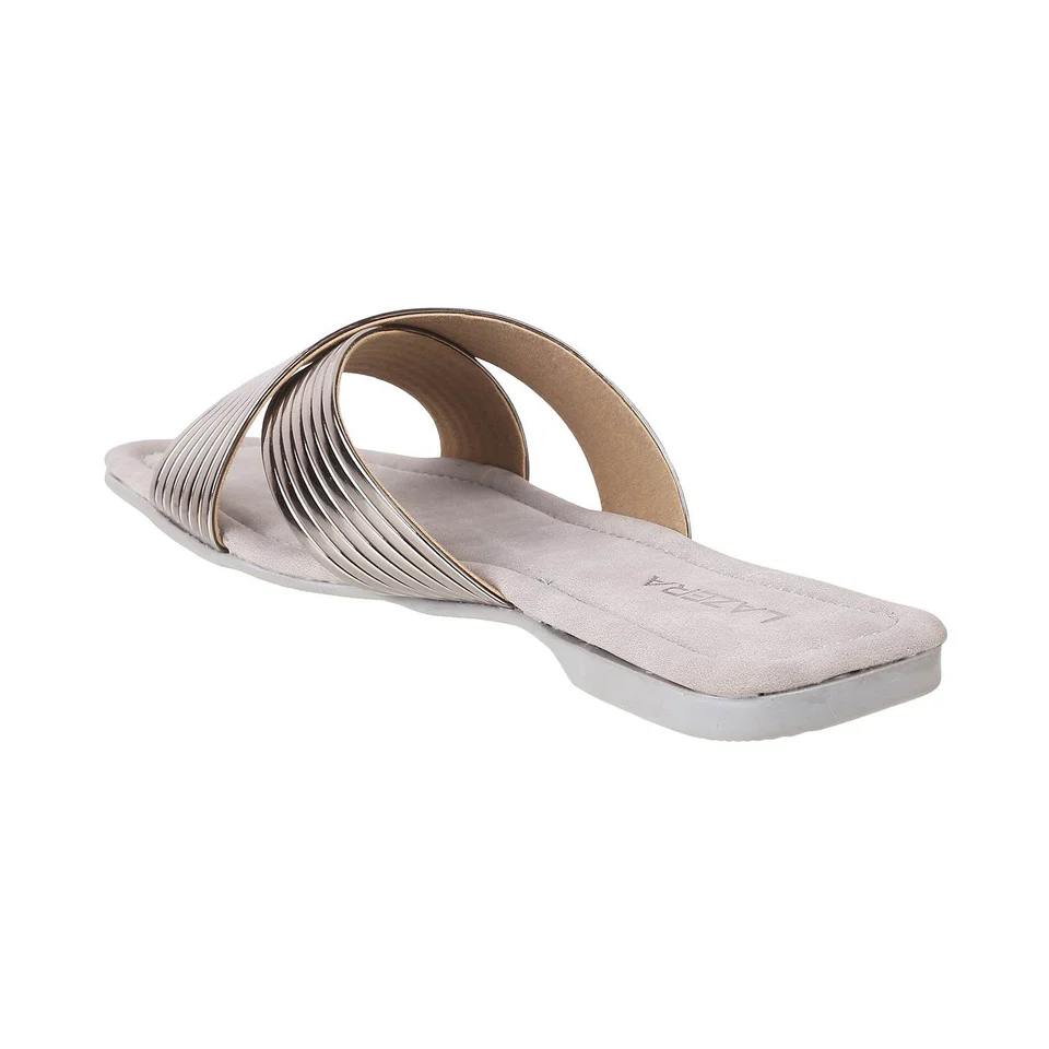 Metallic Cross-Strap Flats