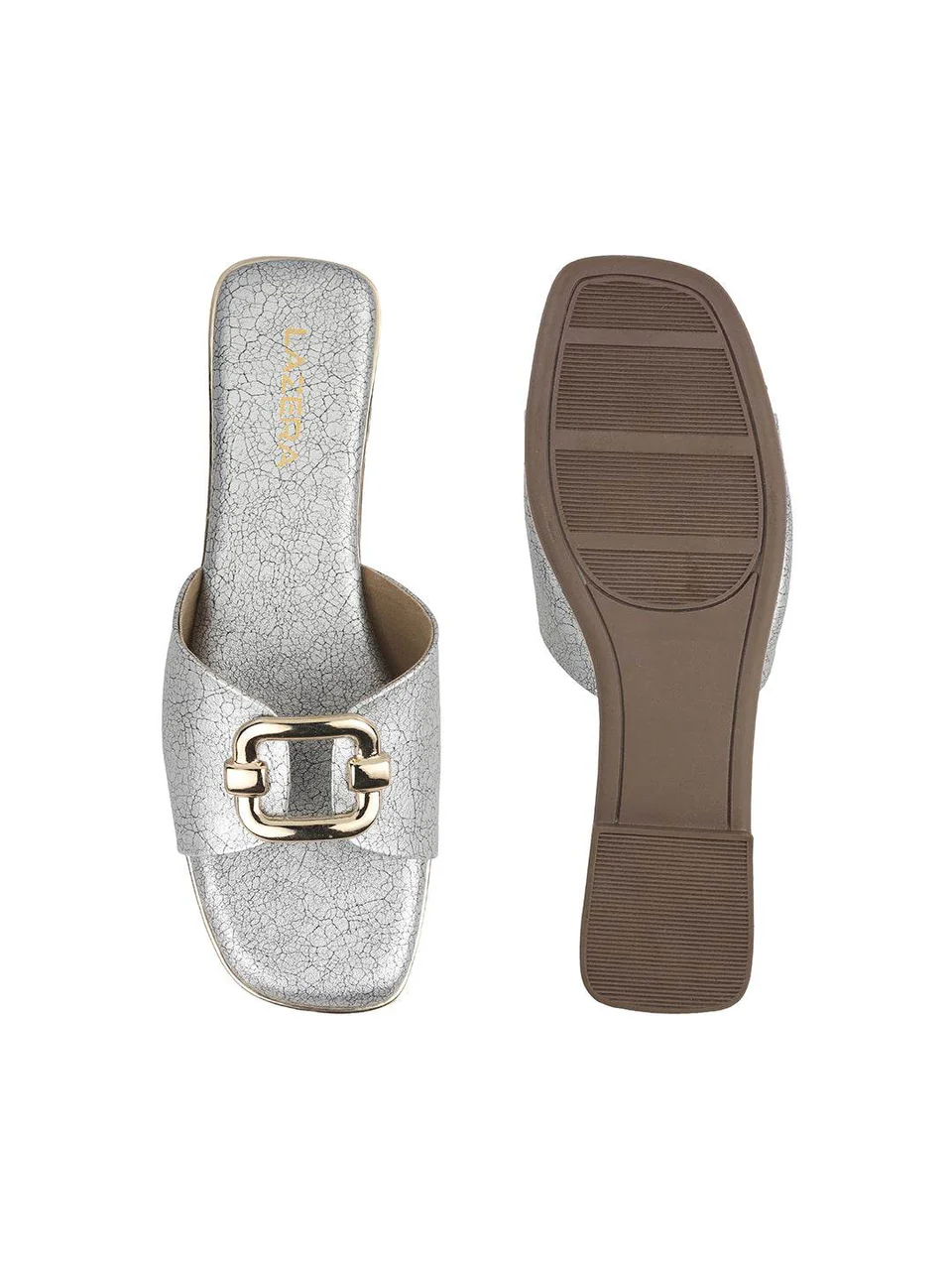 Women's Luxe Buckle Flat Slides