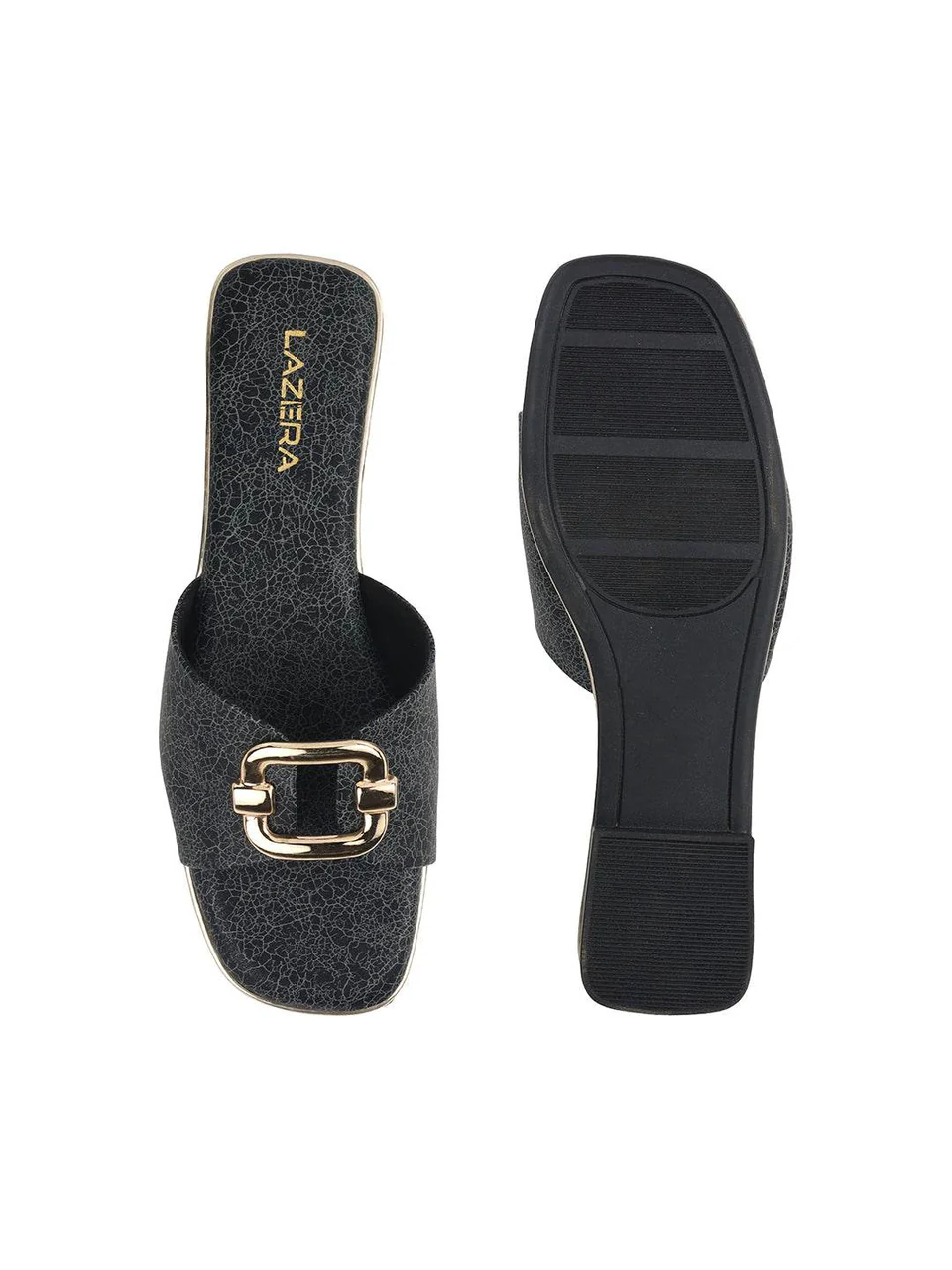 Women's Luxe Buckle Flat Slides