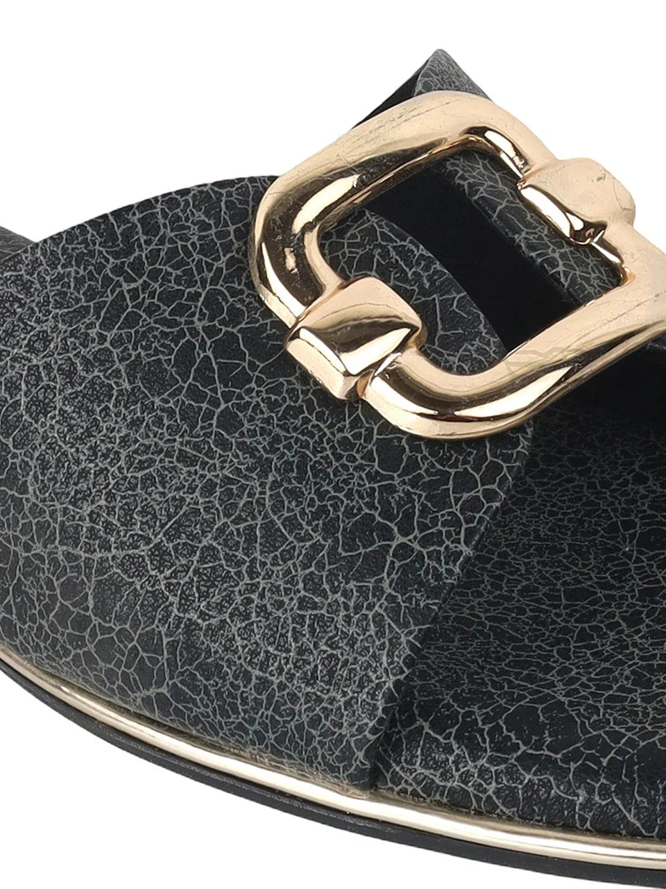 Women's Luxe Buckle Flat Slides