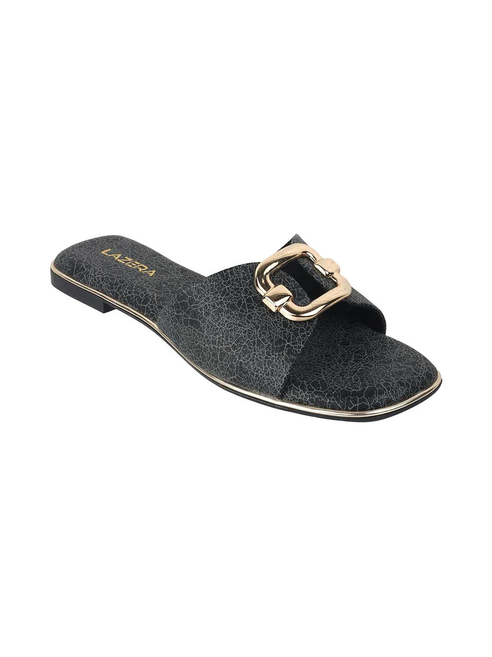 Women's Luxe Buckle Flat Slides