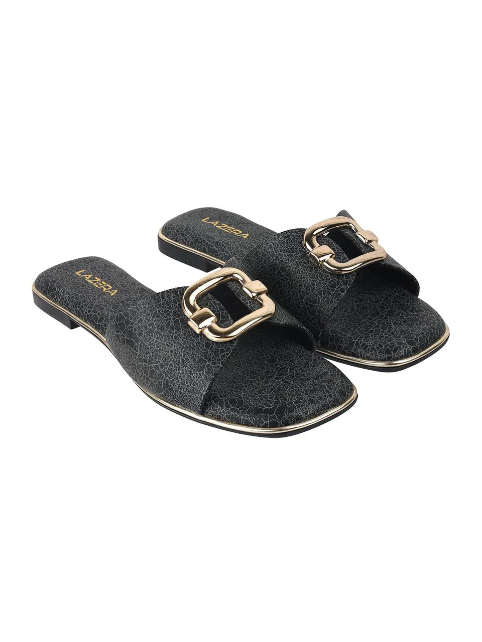 Women's Luxe Buckle Flat Slides