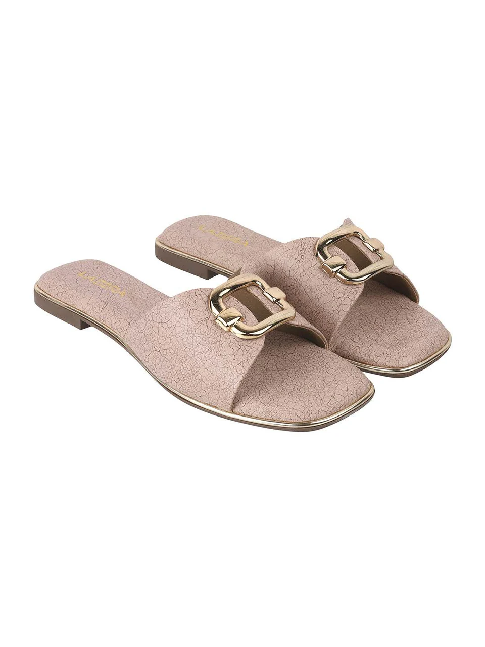 Women's Luxe Buckle Flat Slides