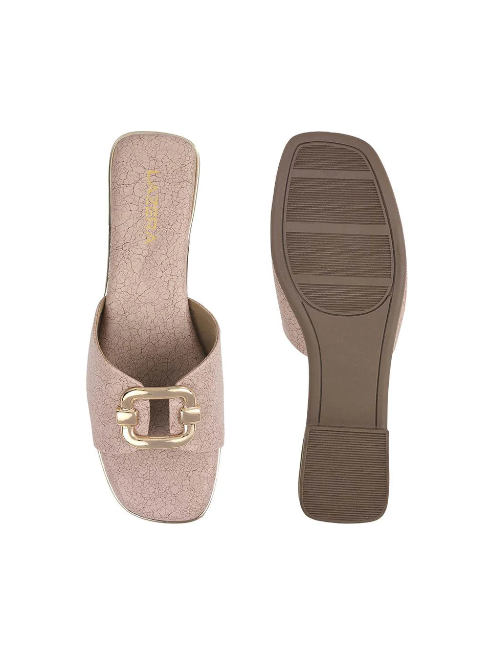 Women's Luxe Buckle Flat Slides