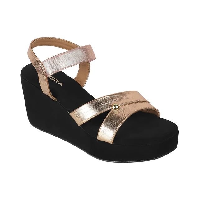 Women’s Metallic Strap Wedge Sandals