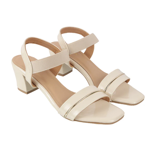 Women's Mid Block Elastic Strap Heels