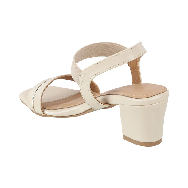 Women's Mid Block Elastic Strap Heels