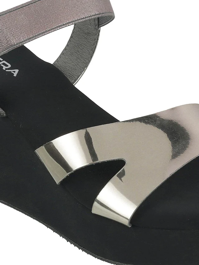 Metallic Wedge Sandals