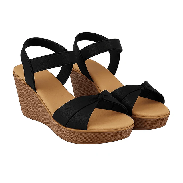 Metallic Wedge Sandals