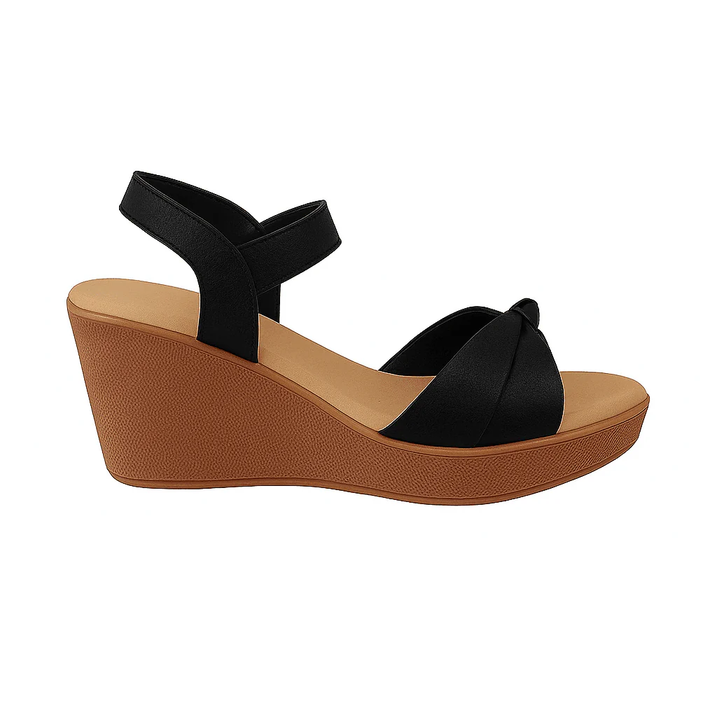 Metallic Wedge Sandals