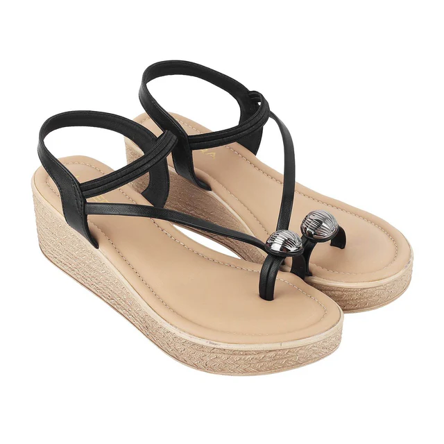 Elegant T-Strap Wedge Sandals