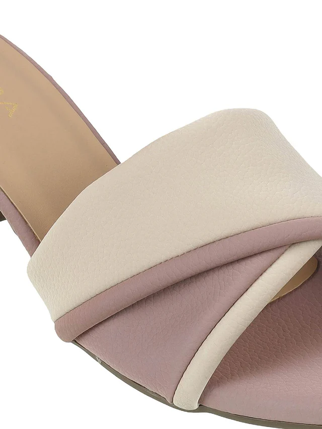 Dual-Tone Textured Block Heels