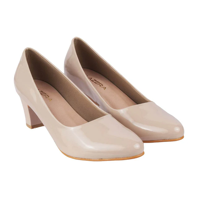 Women's Patent Leather Block Heel Pumps