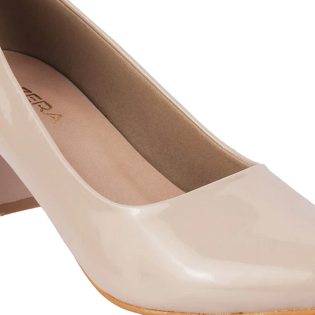 Women's Patent Leather Block Heel Pumps