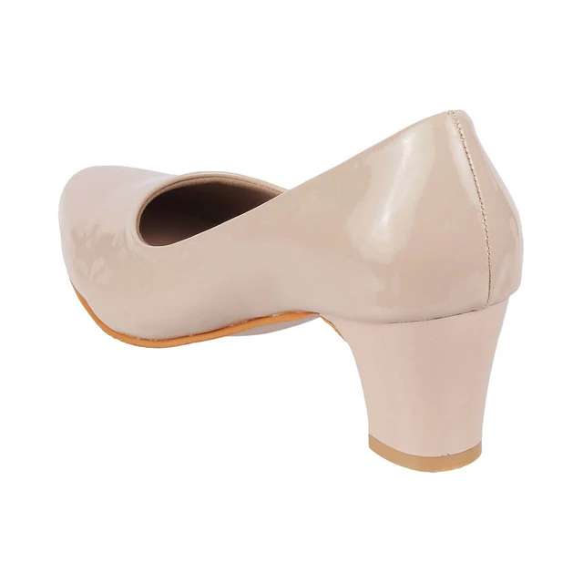 Women's Patent Leather Block Heel Pumps