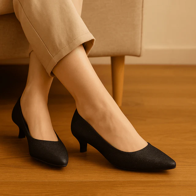 Womens Sleek Medium Heel Closed-Toe Chic...