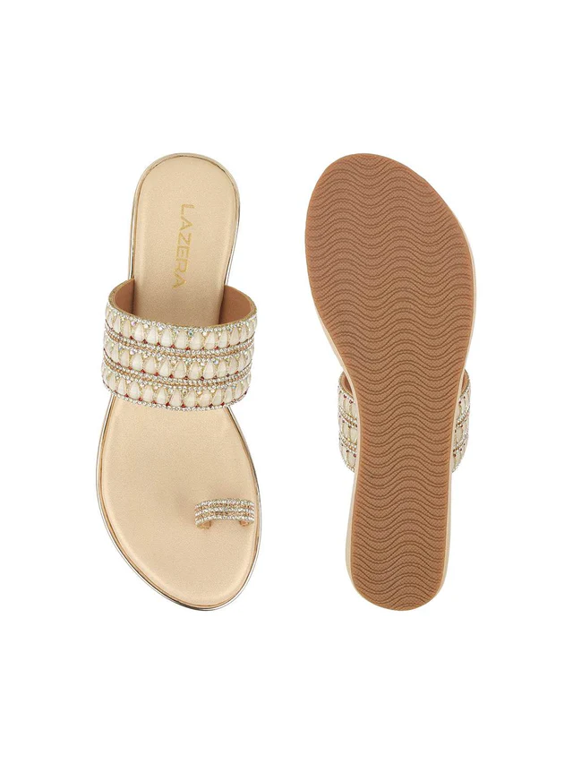Women's Embellished Toe-Ring Wedge Sandals