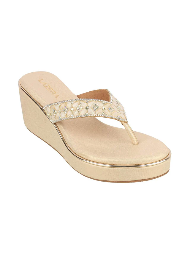 Women's Pearl Embellished Wedge Flip-Flops